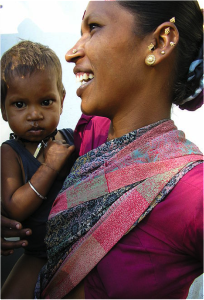 Indian woman and baby